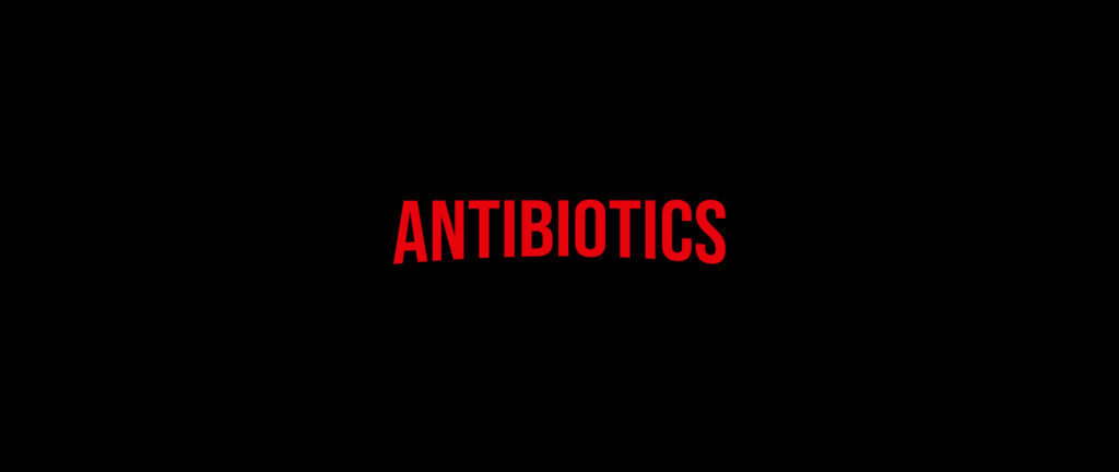 A Netflix logo style rendering of the word 'Antibiotics'